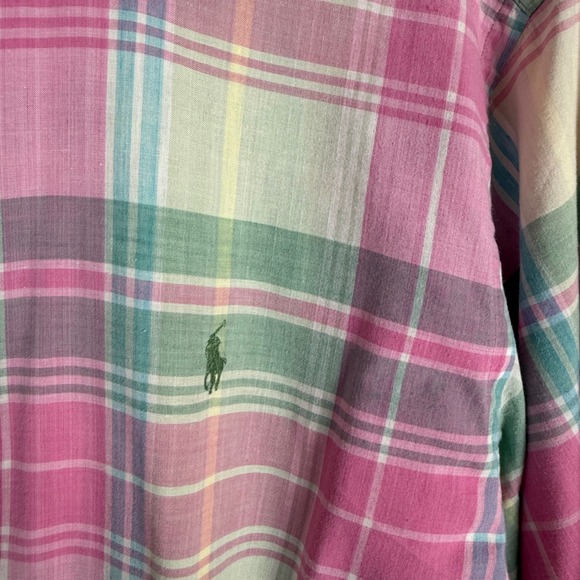 Ralph Lauren Mens XL Madras Plaid Spring Easter Shirt Short Sleeve Button Down - Picture 3 of 7